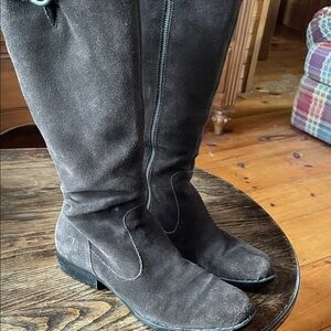 Elegant Born  Dark Brown Suede Knee-High Women's Boots